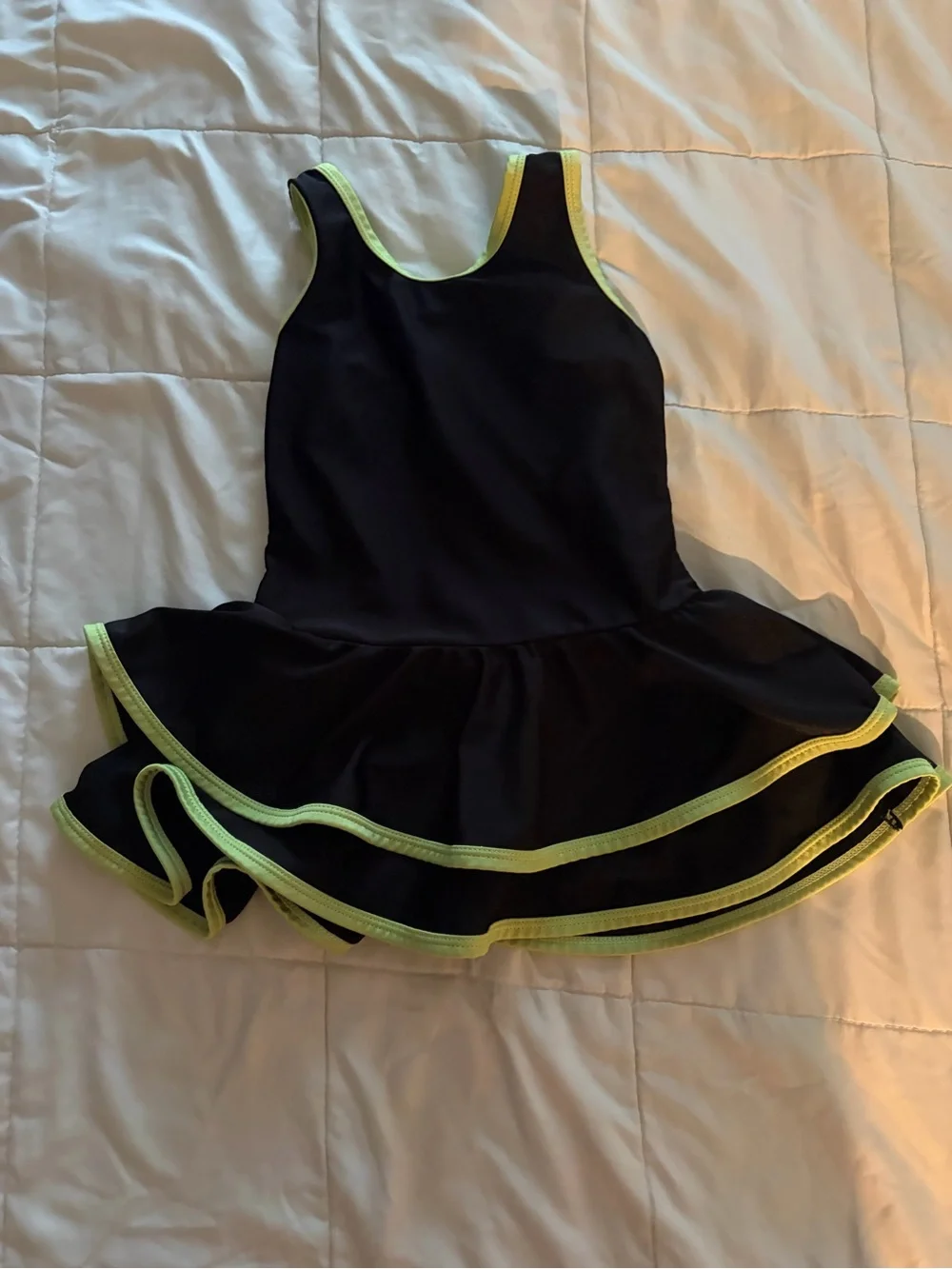 Kids Black and Lime Trim Tutu Dress - Brand Unknown
